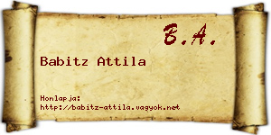 Babitz Attila névjegykártya
