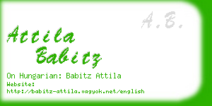 attila babitz business card
